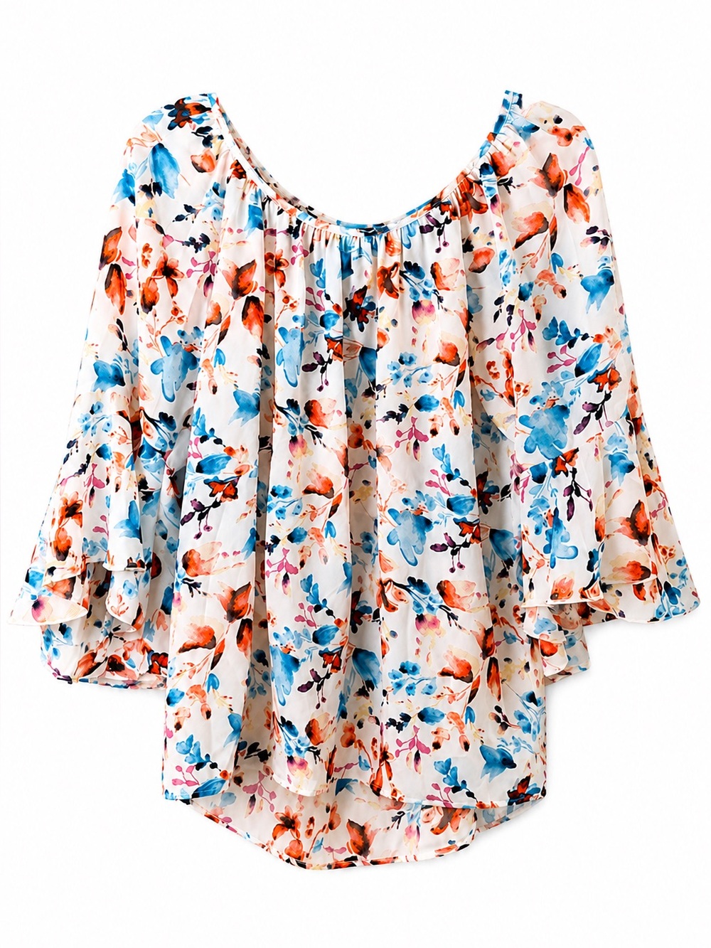 Floral Off Shoulder Bell Sleeve Top - Picture 3 of 4
